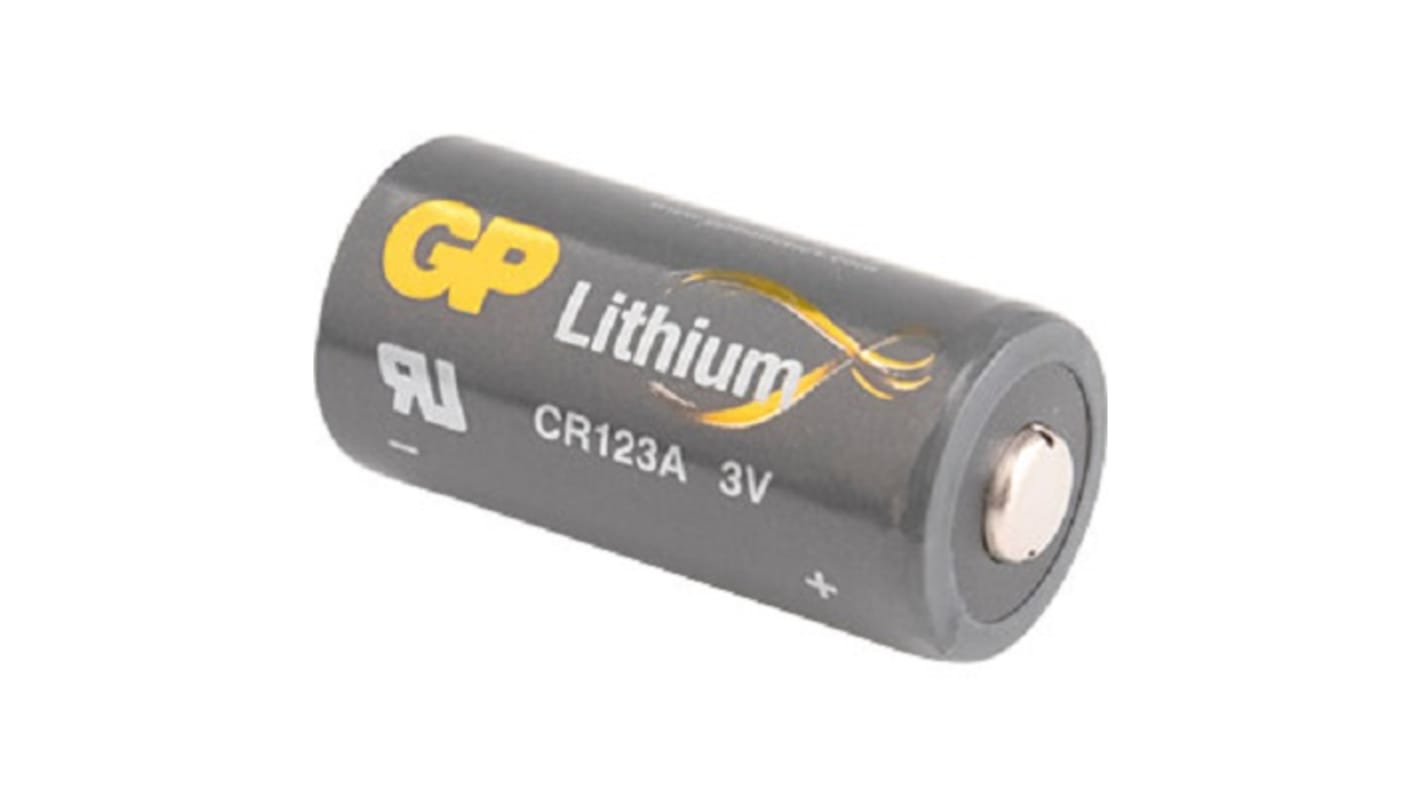 Gp Batteries Lithium Manganese Dioxide 3V, CR123A Lithium Speciality Size Battery