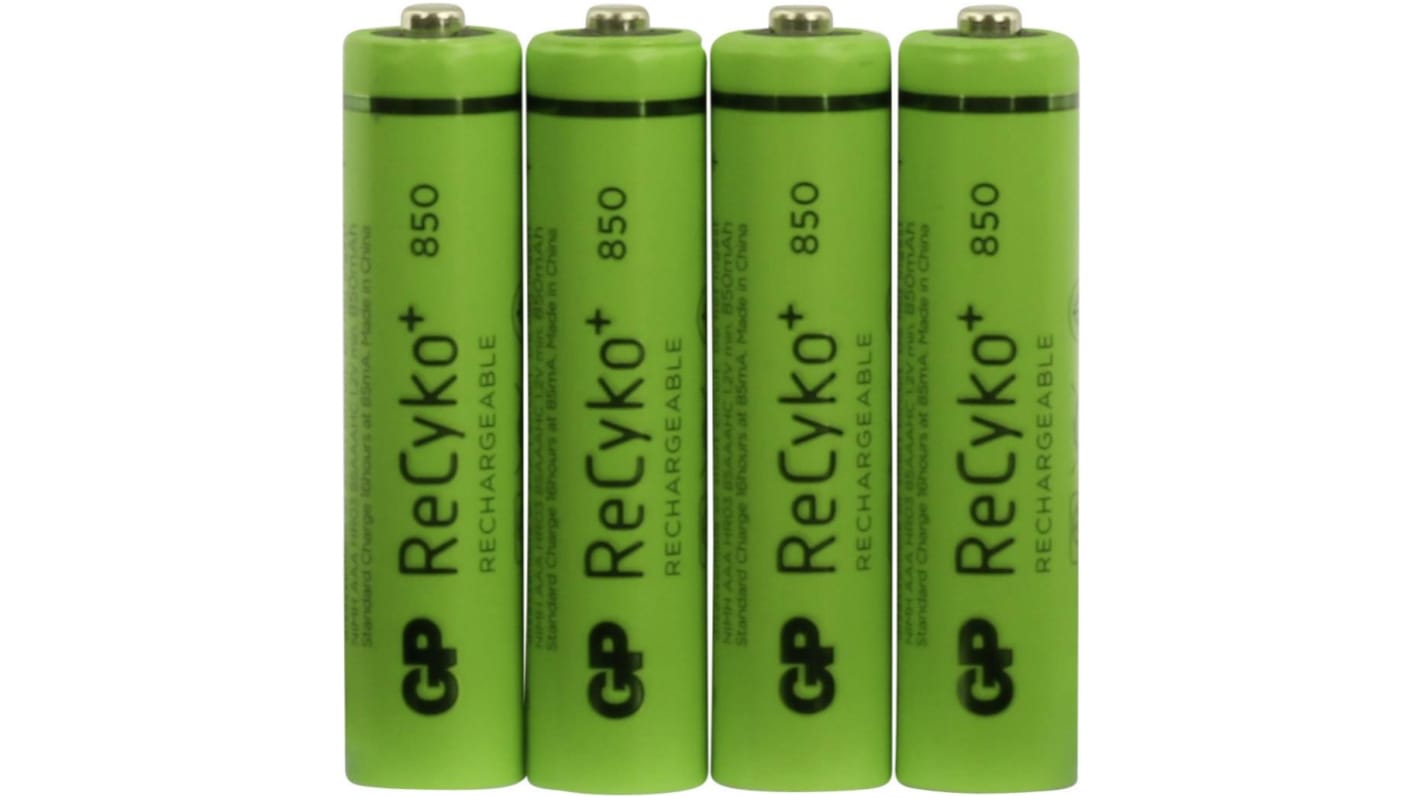 Batteria ricaricabile NiMH AAA Gp Batteries, 1.2V, 850mAh, terminale Piatta