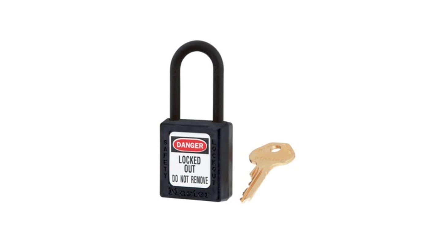 406BLK | Master Lock Key Safety Padlock, 6mm Shackle | RS
