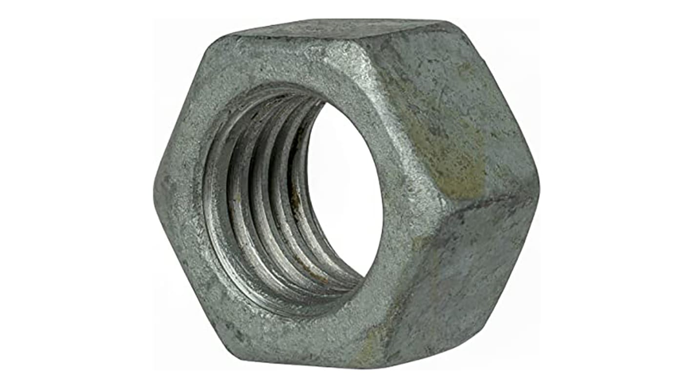 RS PRO Steel Hex Nut, 1-8in
