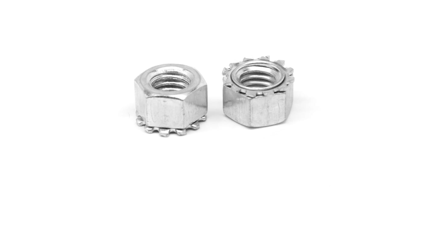 RS PRO Steel K-Nut, 1/4-28in