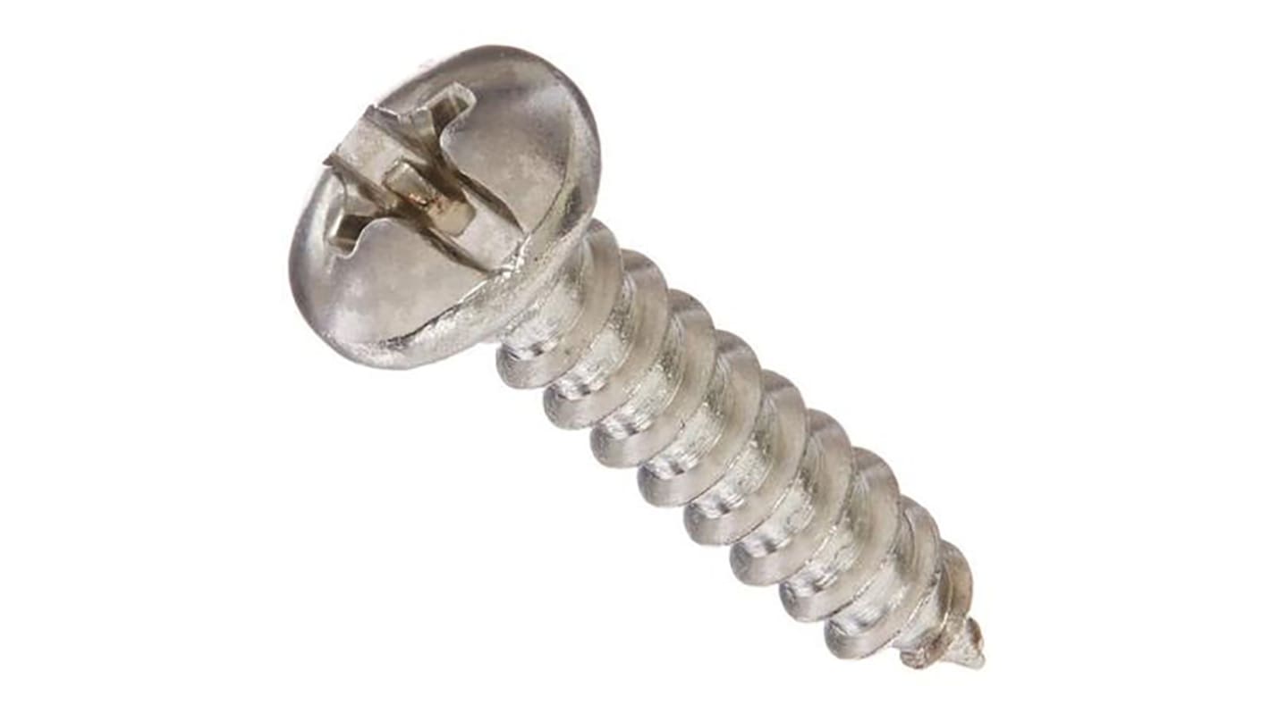 RS PRO Round Head Self Tapping Screw, 2in Long
