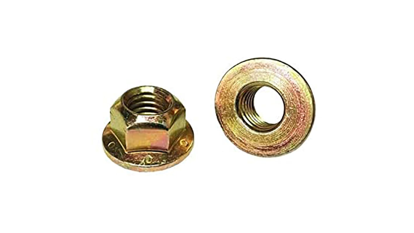 RS PRO Steel Flanged Lock Nut, 7/8-14in