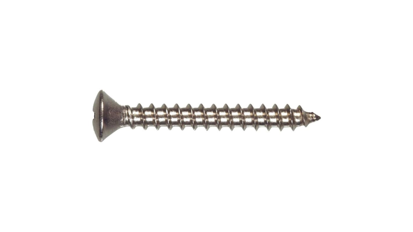 RS PRO Oval Head Self Tapping Screw, 1 1/4in Long