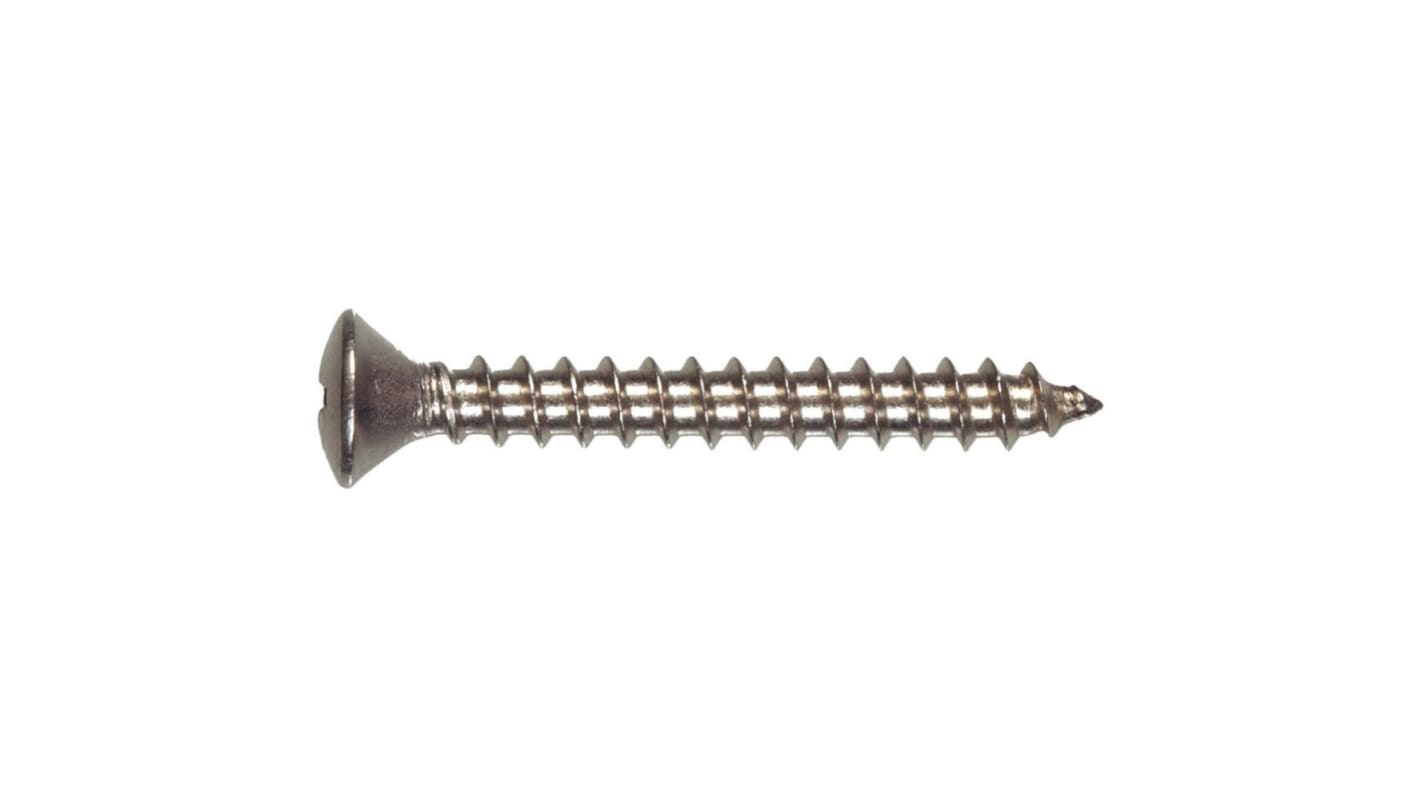 RS PRO Oval Head Self Tapping Screw, 1 1/2in Long