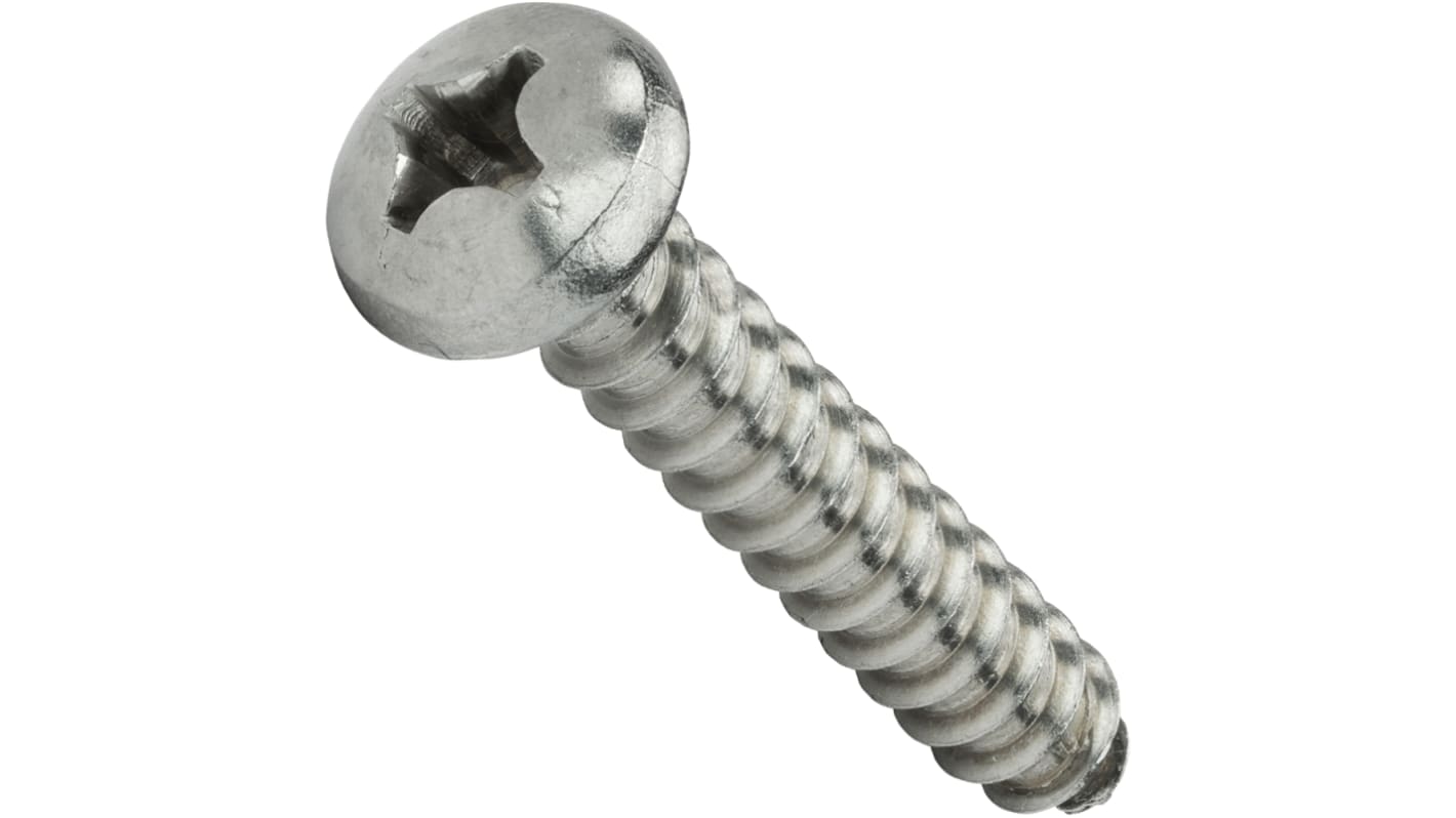 250 Qty #2 X 5/16" Phillips Pan Head Self Tapping Sheet Metal Screws, 18-8 Stainless