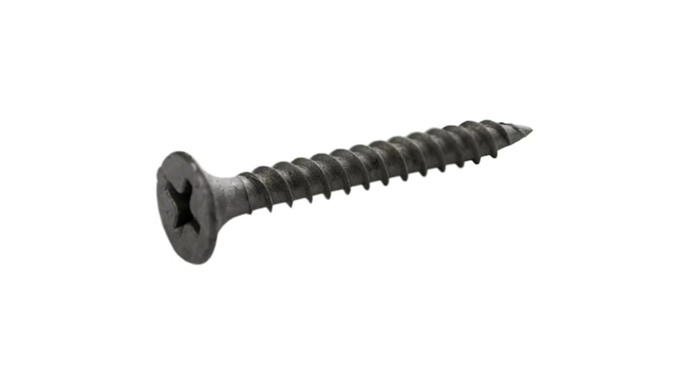 Tornillo autoperforante RS PRO, 3 3/4pulgada, de acero, acabado negro