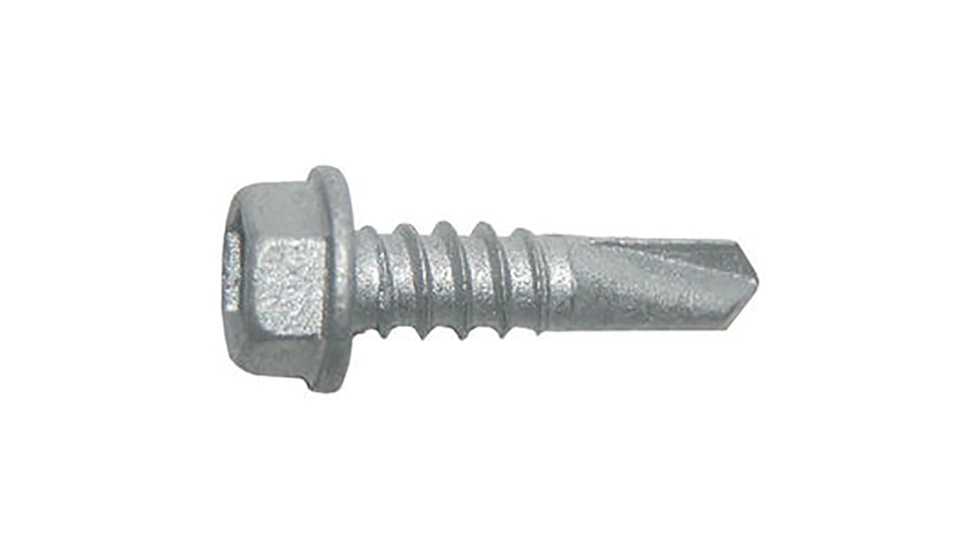 RS PRO Zinc Steel Self Drilling Screw x 1 1/2in Long