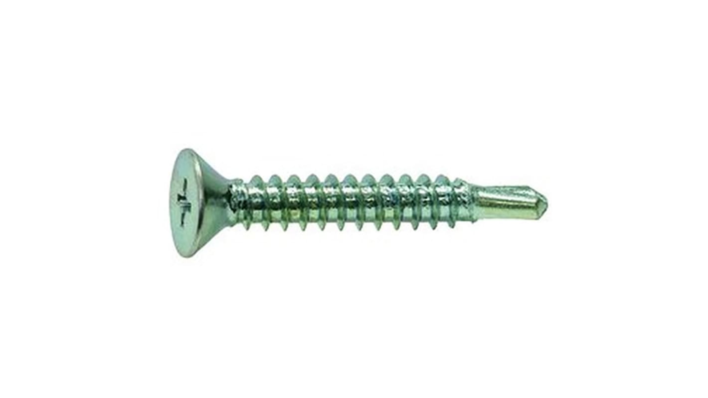 RS PRO Zinc Steel Self Drilling Screw x 1in Long