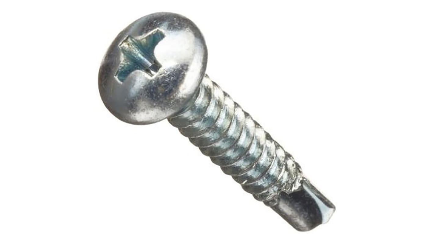 RS PRO Zinc Steel Self Drilling Screw x 3/4in Long