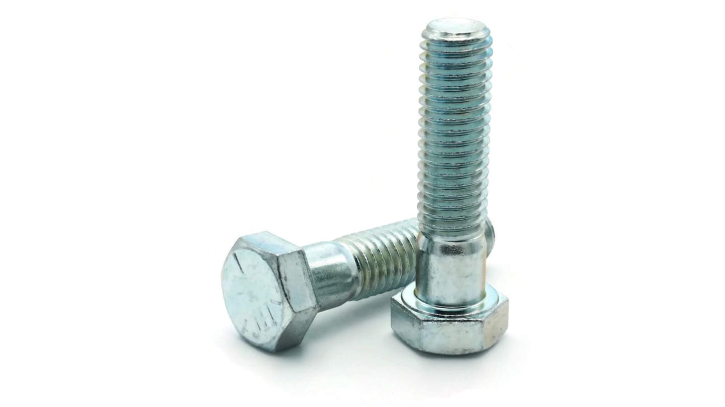 RS PRO Steel Hex, Hex Bolt, 1/4-28in x 4 1/2in