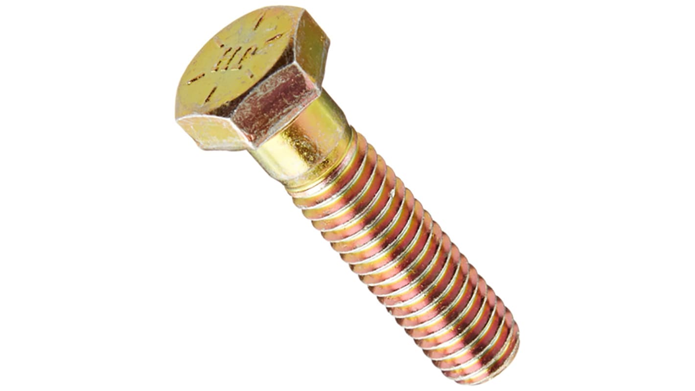 RS PRO Steel Hex, Hex Bolt, 3/8-24in x 5/8in