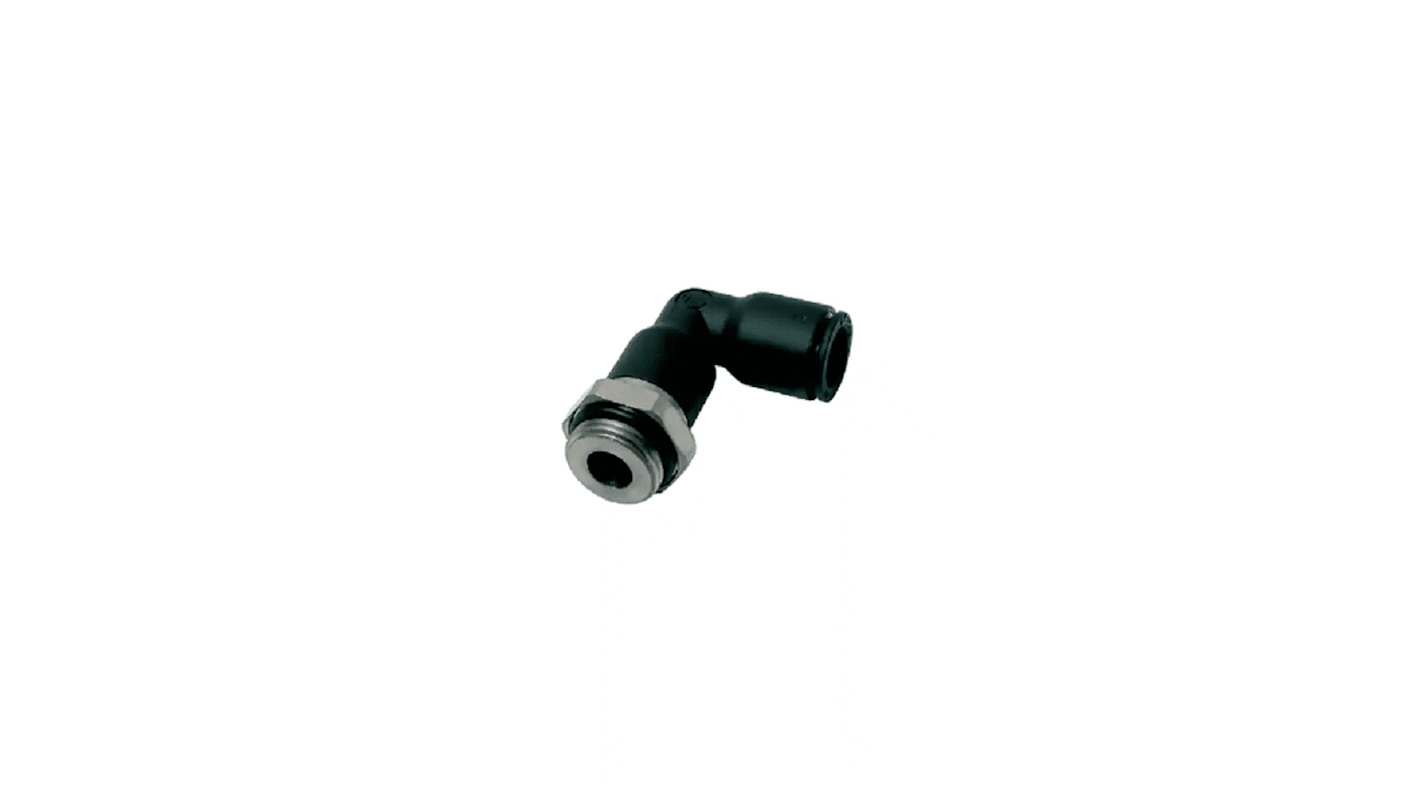 Legris 3169 Series Elbow Threaded Adaptor, M7 Male to Push In 6 mm, Threaded-to-Tube Connection Style