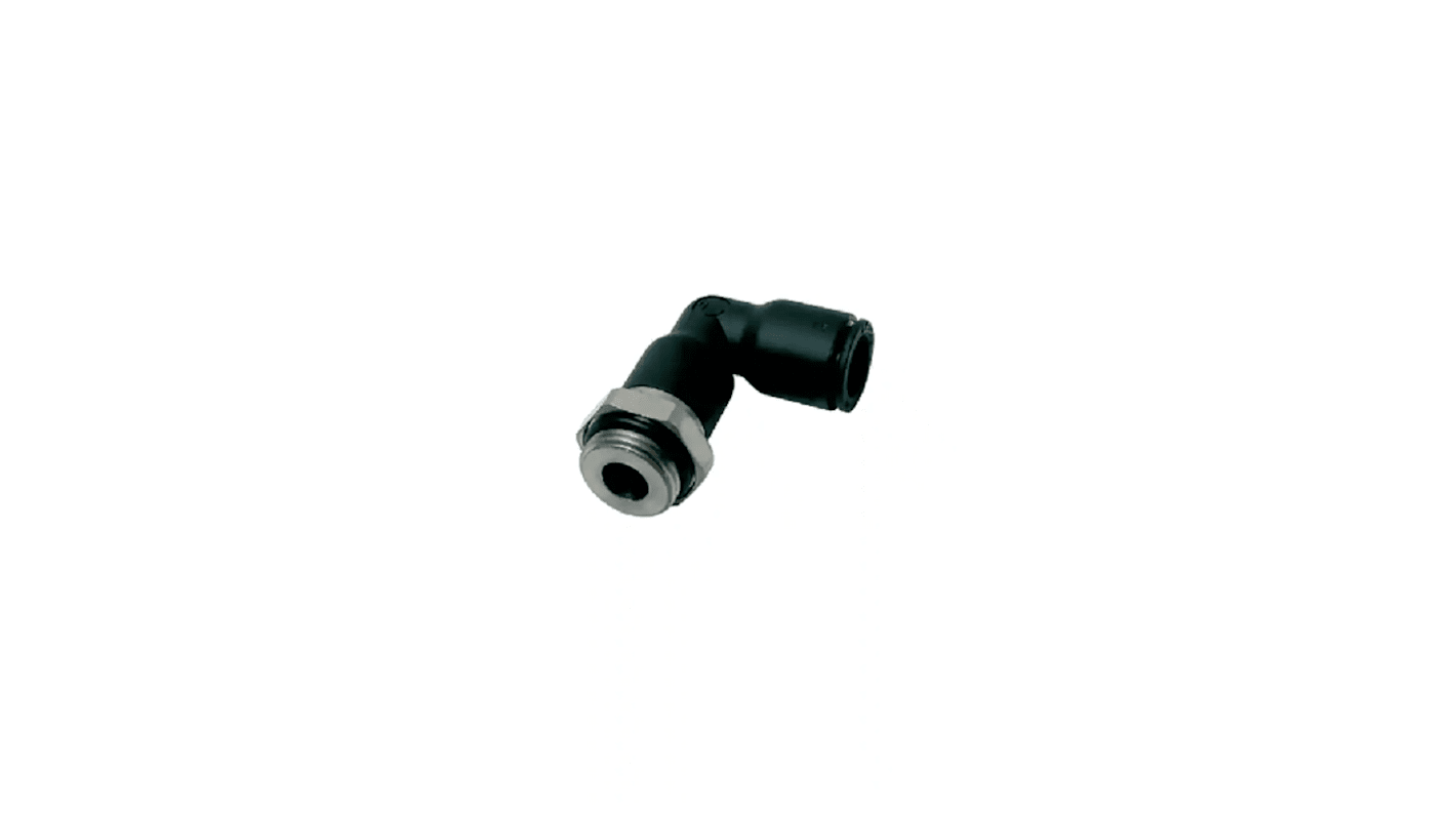 Legris 3169 Series Elbow Threaded Adaptor, G 1/4 Male to Push In 12 mm, Threaded-to-Tube Connection Style