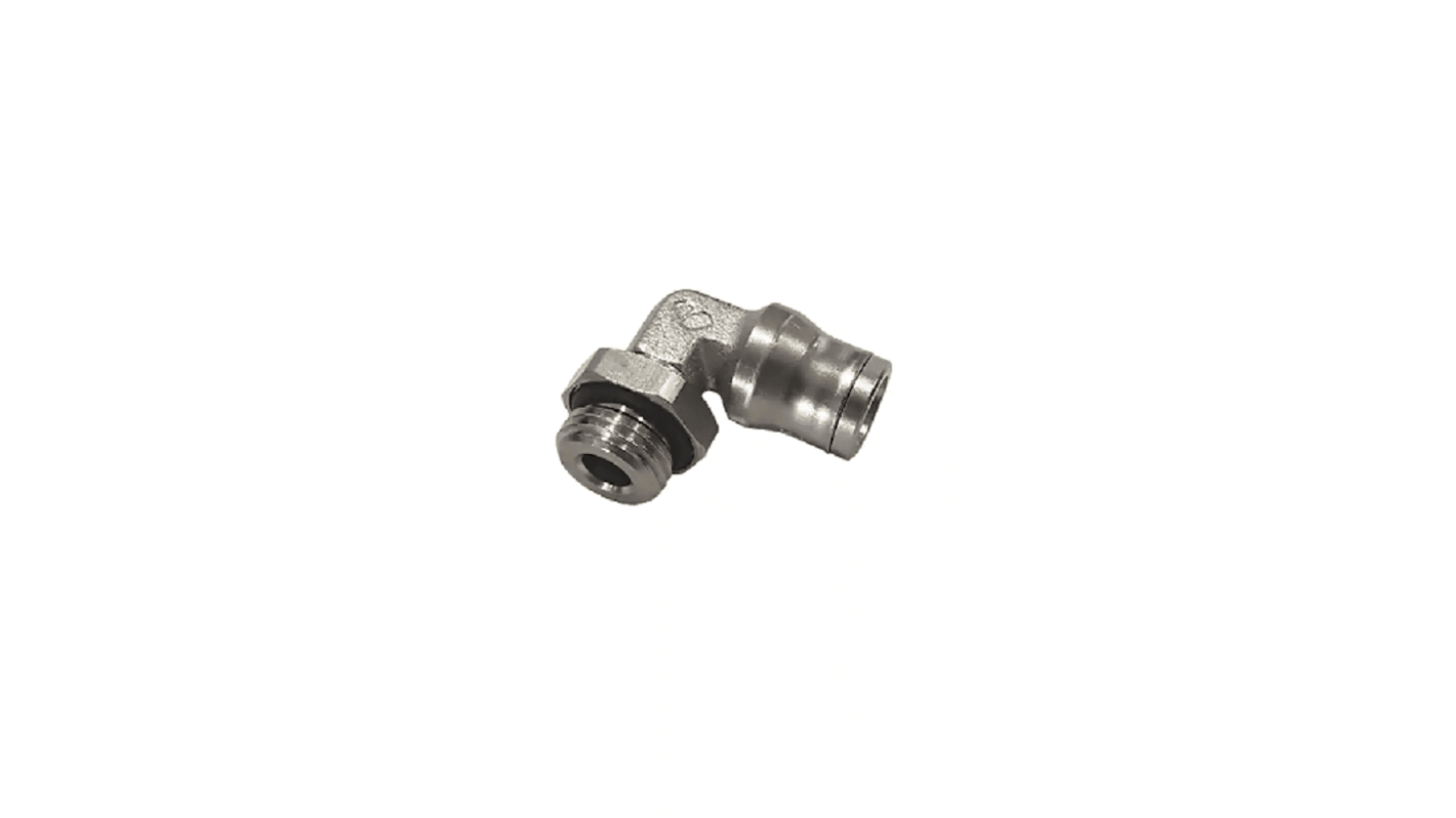 Legris 3699 Series Elbow Threaded Adaptor, M6 x 1 Male to Push In 4 mm, Threaded-to-Tube Connection Style