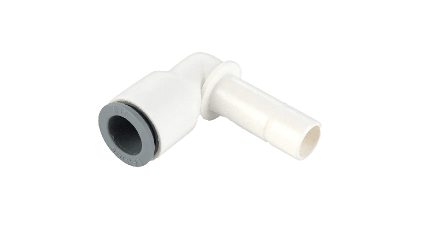 Adaptateur tube à tube coudé Legris 6382 vers Enfichable, 12 mm Enfichable, 12 mm 1 x 10 mm Push-in, entrée 1 x