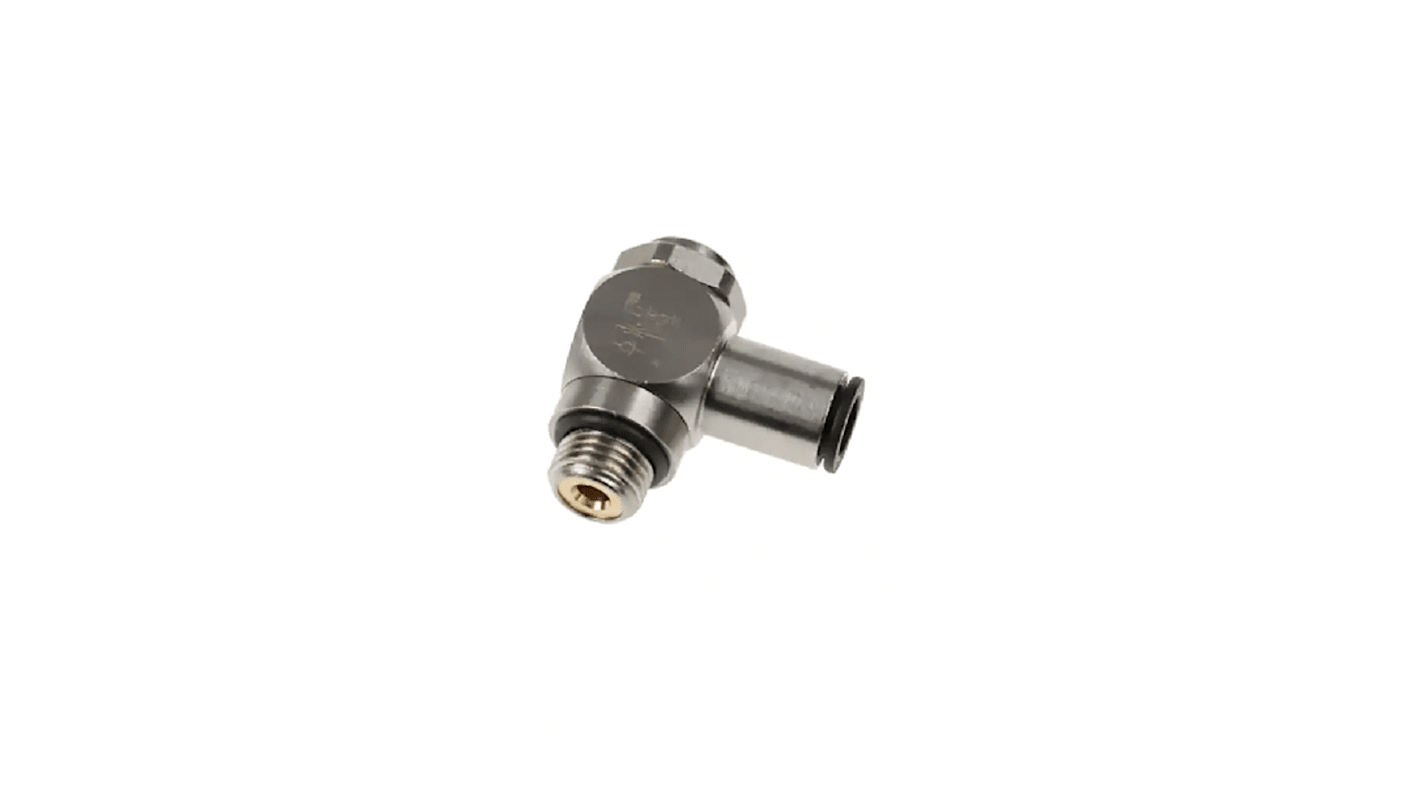 Legris 7130 Series Threaded Flow Regulator, G 1/4 Male Inlet Port x 10mm Tube Outlet Port