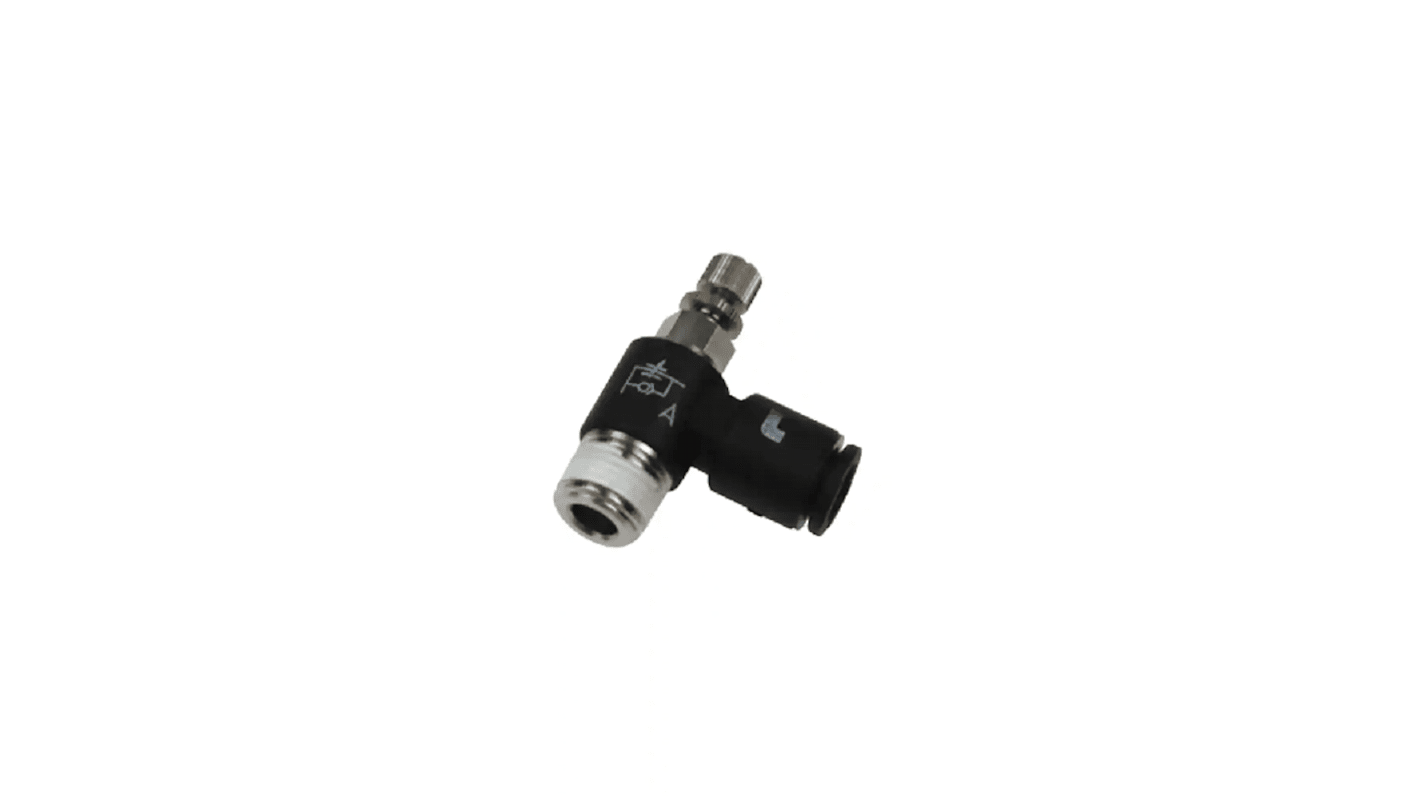 Legris 7665 Series Threaded Flow Regulator, R 1/4 Male Inlet Port x 6mm Tube Outlet Port