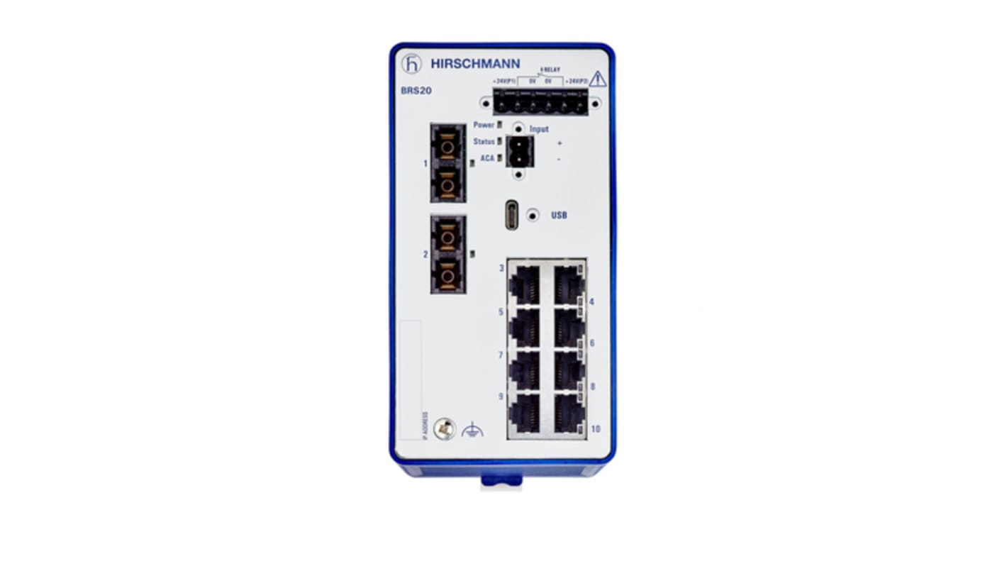 Hirschmann Managed Switch Ethernet-switch, med 10 Porte