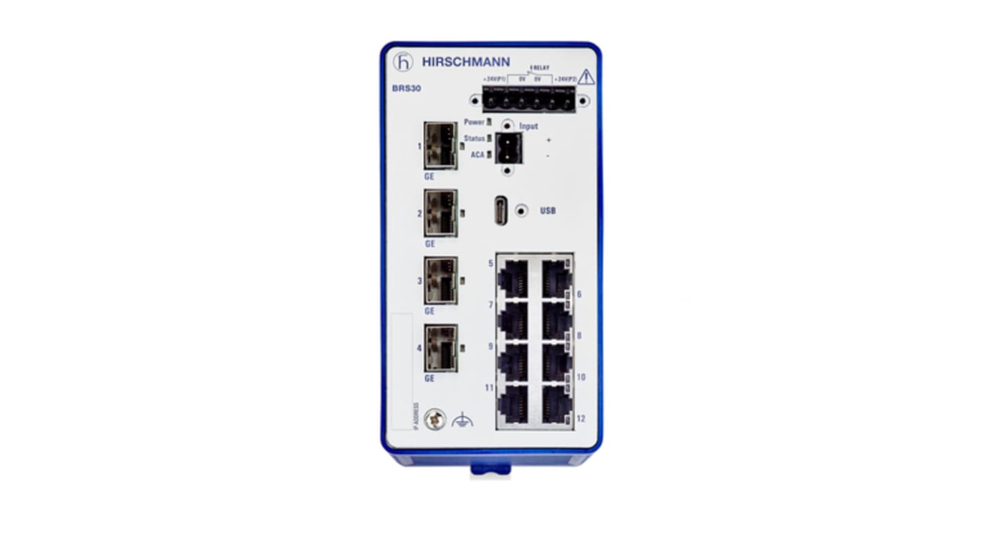 Switch Ethernet Hirschmann, 12 puertos, 8 RJ45