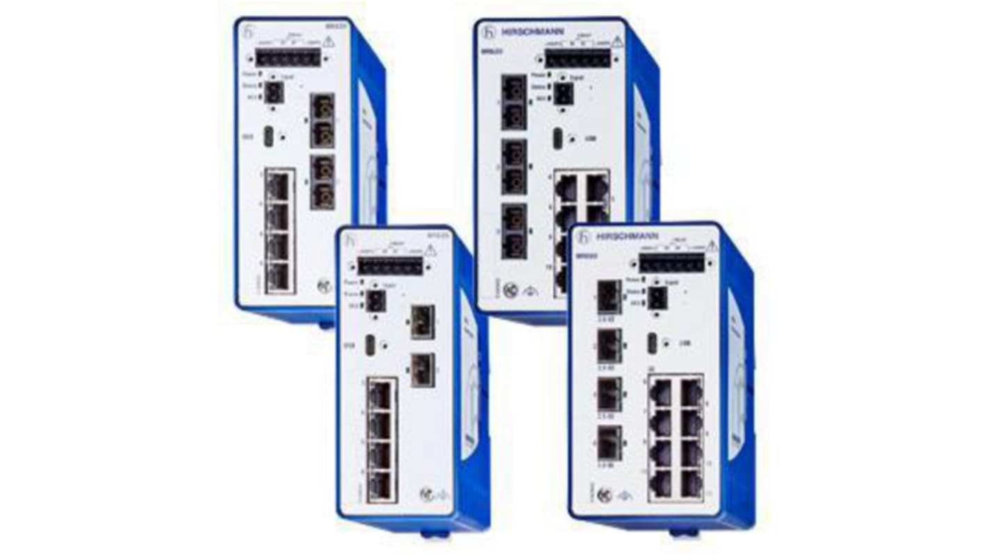 Hirschmann BOBCAT Series DIN Rail Mount Ethernet Switch, 8 RJ45 Ports, 1000 → 2500Mbit/s Transmission, 12 → 24V dc