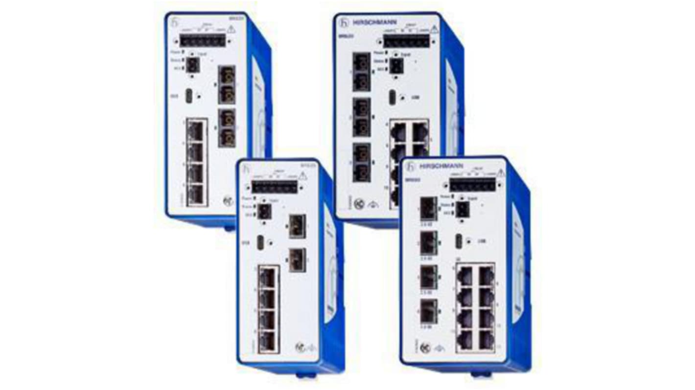 Hirschmann BOBCAT Series DIN Rail Mount Ethernet Switch, 12 RJ45 Ports, 1000 → 2500Mbit/s Transmission, 12 → 24V dc