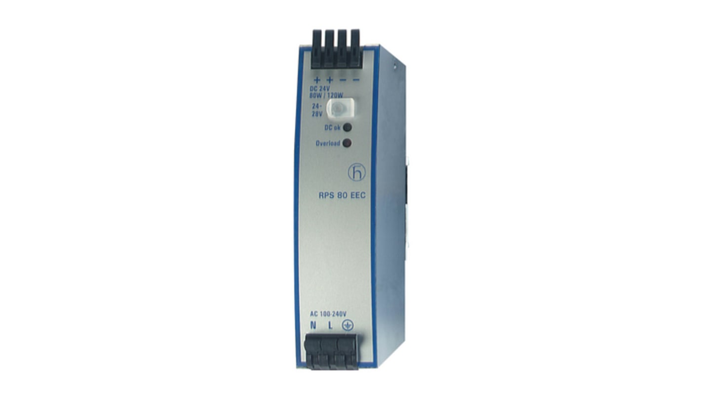 Hirschmann RPS 30 DIN Rail Power Supply, 100→240V ac ac Input, 24 → 28V dc dc Output, 3.4→ 3.0A