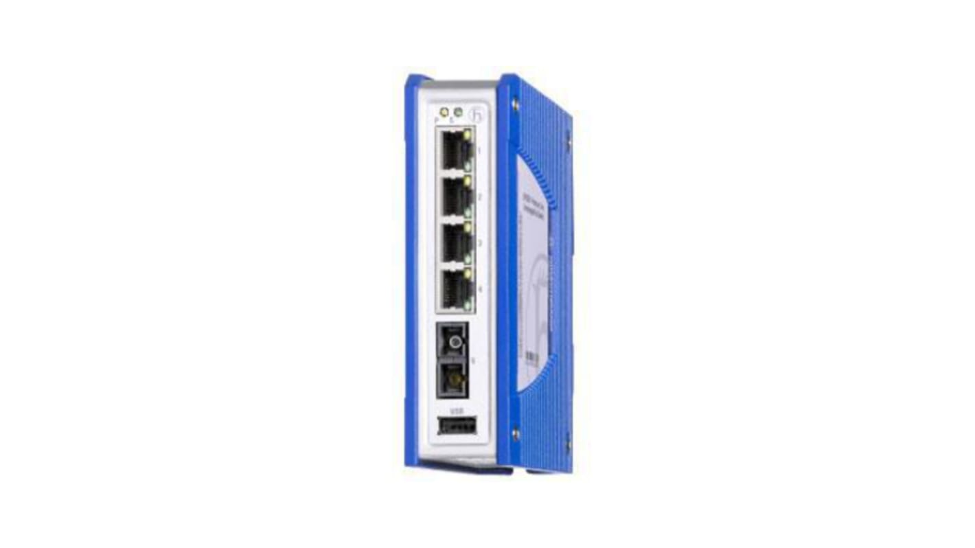 Hirschmann SPIDER Series DIN Rail Mount Unmanaged Ethernet Switch, 4 RJ45 Ports, 100Mbit/s Transmission, 9.6 → 32V dc