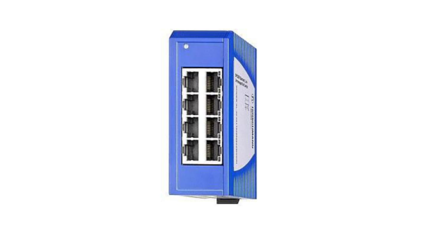 Hirschmann SPIDER Series DIN Rail Mount Unmanaged Ethernet Switch, 8 RJ45 Ports, 1000Mbit/s Transmission, 9.6 → 32V dc