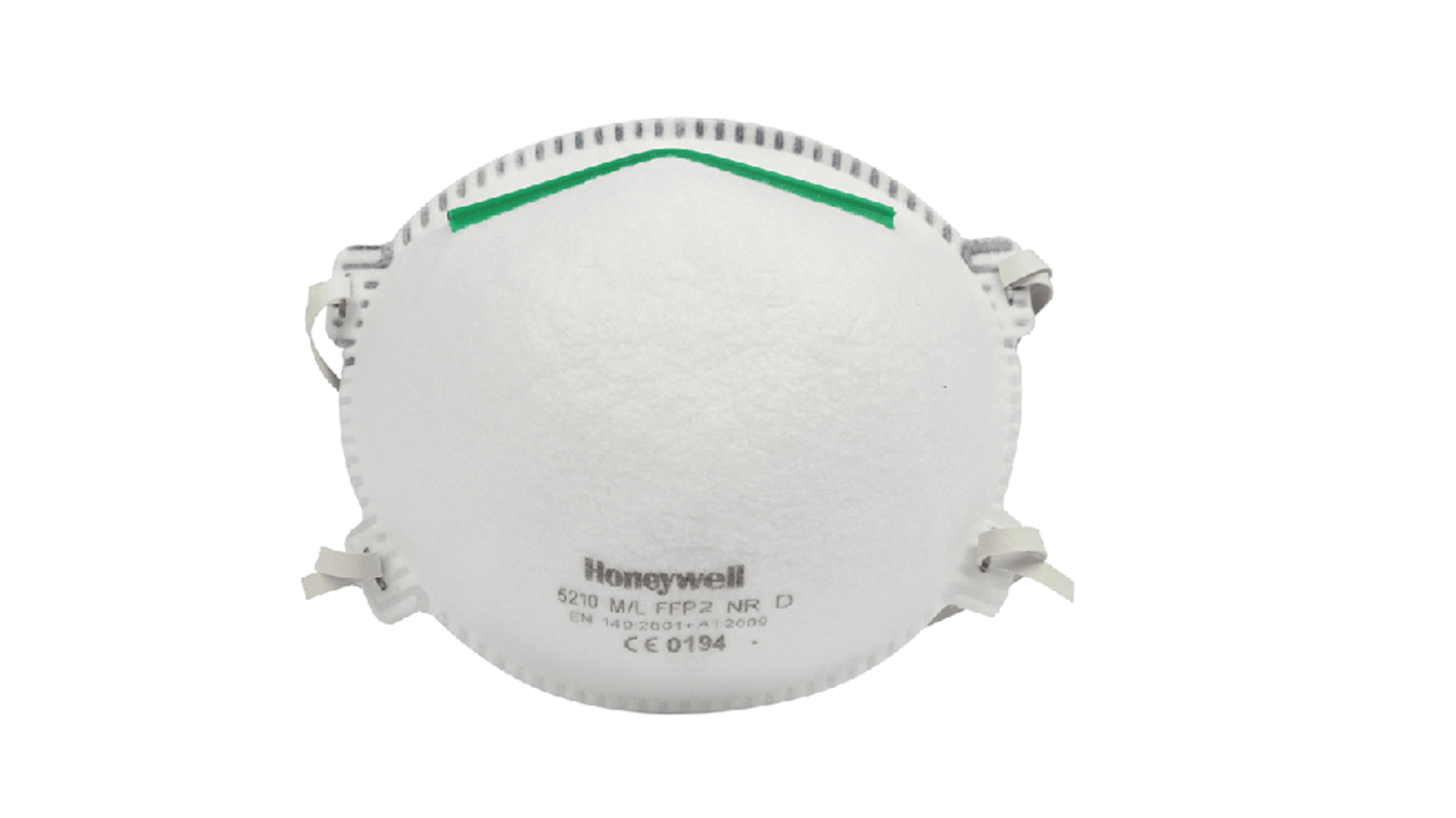 Masque respiratoire jetable Honeywell Safety FFP2 série 5210,  avec clip nasal réglable, Blanc