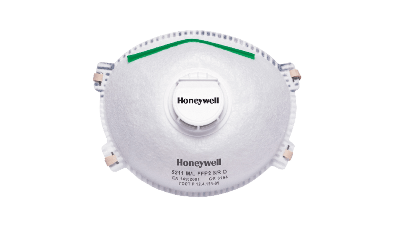 Mascarillas desechables FFP2 Honeywell Safety 1005586-V2, serie 5211, con válvula