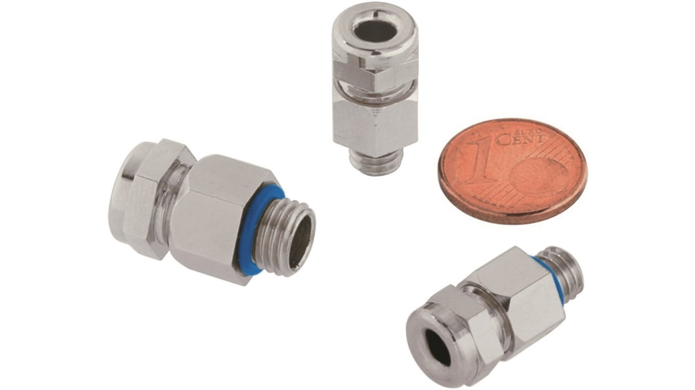 Lapp SKINDICHT Series Nickel Brass Cable Gland, M8 Thread, 3.5mm Min, 5mm Max, IP66, IP68