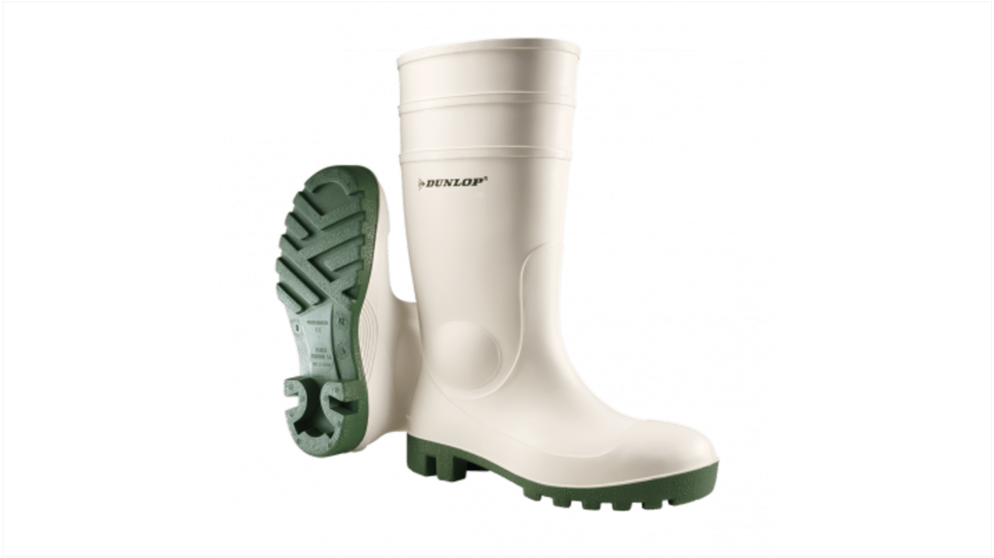 171BV37 Dunlop White Steel Toe Capped Unisex Safety Boots, UK 4, EU