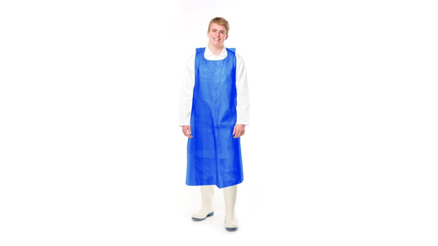 RS PRO Blue LDPE Lightweight Disposable Apron