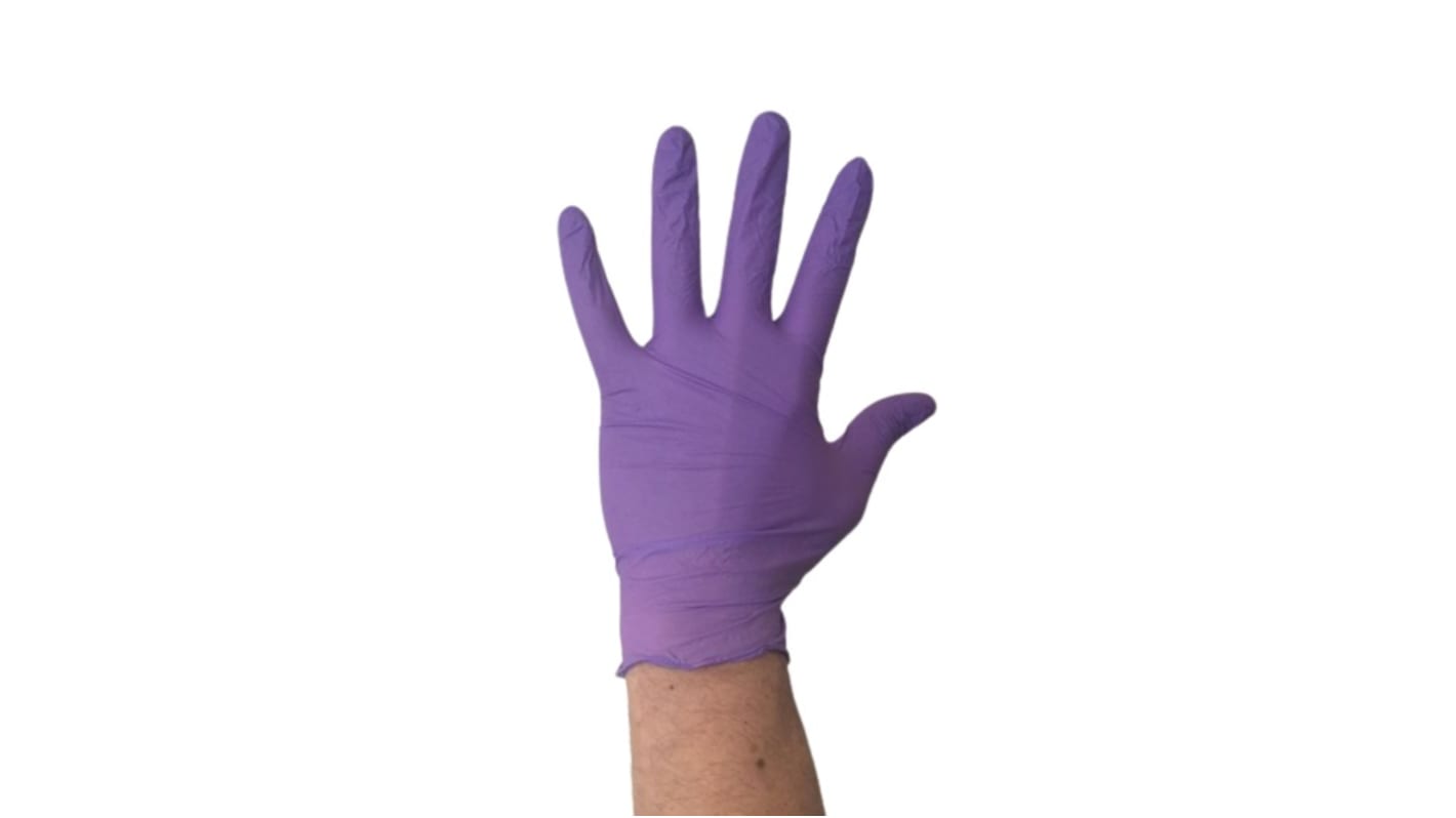 RS PRO Purple Powder-Free Nitrile Disposable Gloves, Size S, 100 per Pack