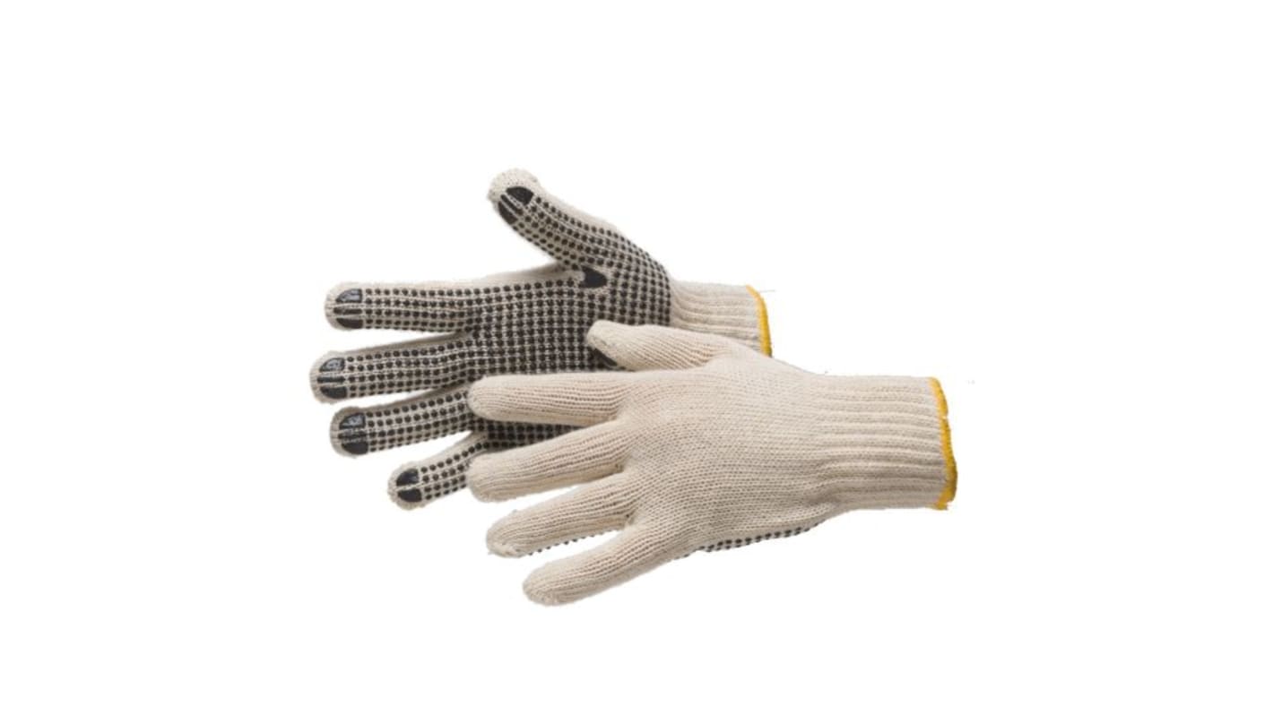 RS PRO Griffige Handschuhe, Größe 8, Rutschfest, Nylon, Polyester Weiß 12Paare Stk.