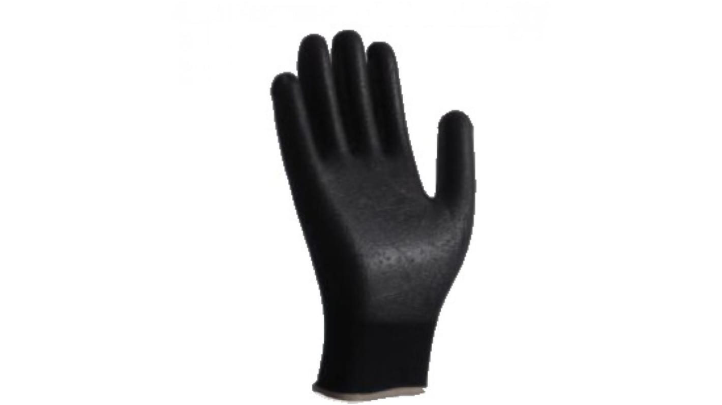 Guantes de Poliéster Negro RS PRO, talla 7, con recubrimiento de Poliuretano, Uso general