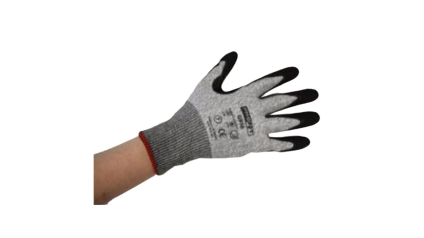 RS PRO Black Nylon, Polyester General Purpose Gloves, Size 7, Nitrile Coating