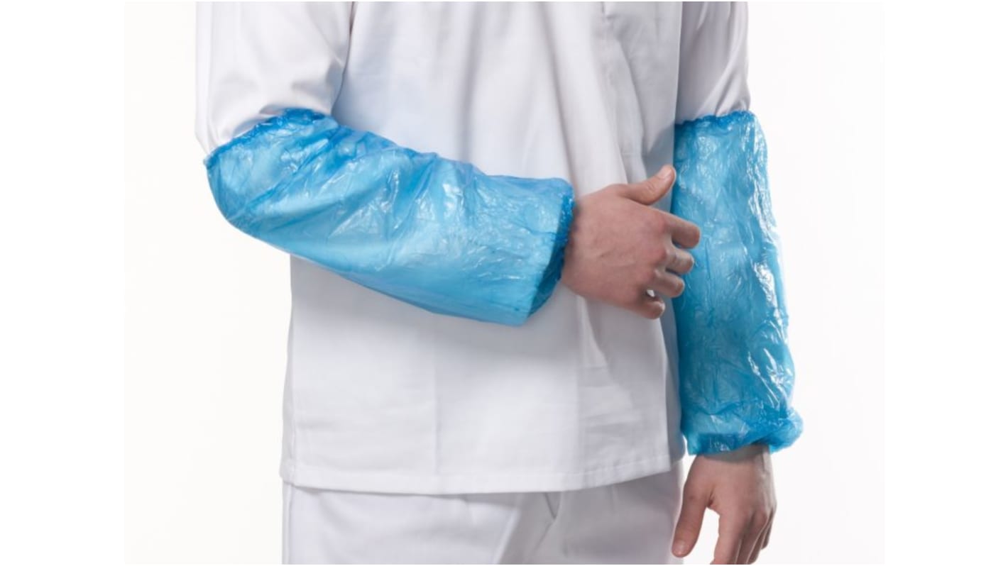 RS PRO White Disposable Polythene Arm Protector for Food Industry Use, 400mm Length, 22 x 40 cm