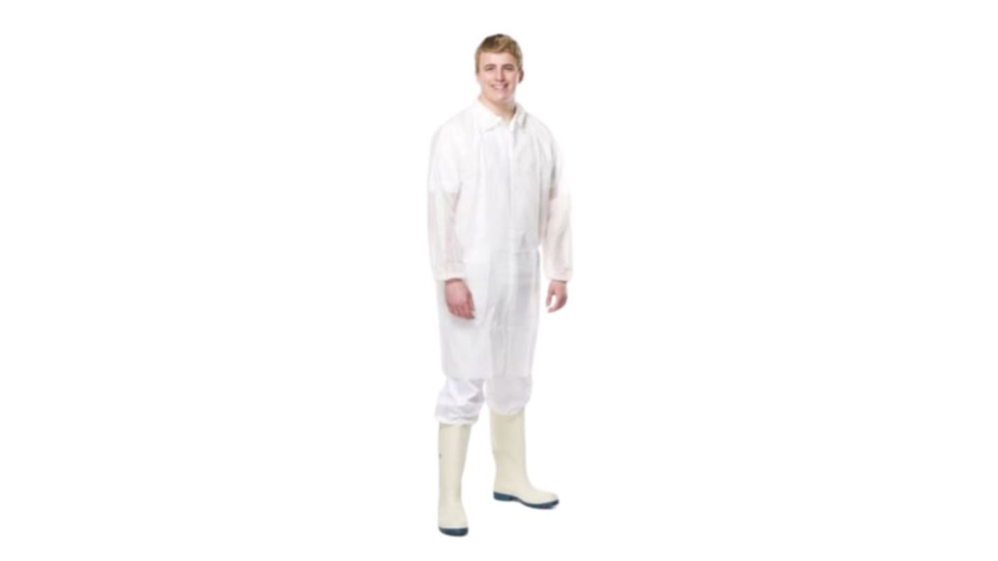 RS PRO White Unisex Visitor Coat, S