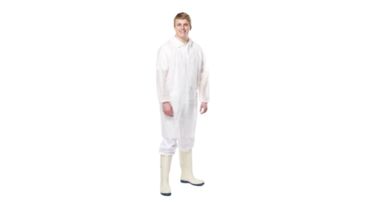 RS PRO White Unisex Visitor Coat, XL