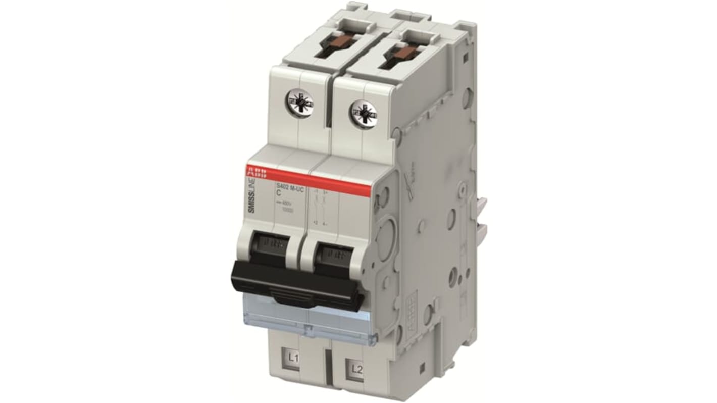 ABB SMISSLINE TP MCB, 2P, 1.6A Curve C, 440V AC