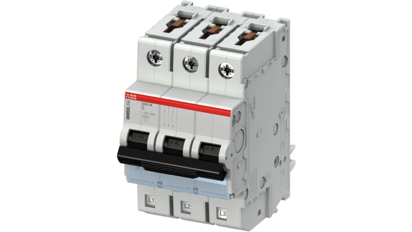 ABB SMISSLINE TP MCB, 3P, 1A Curve C, 415V AC