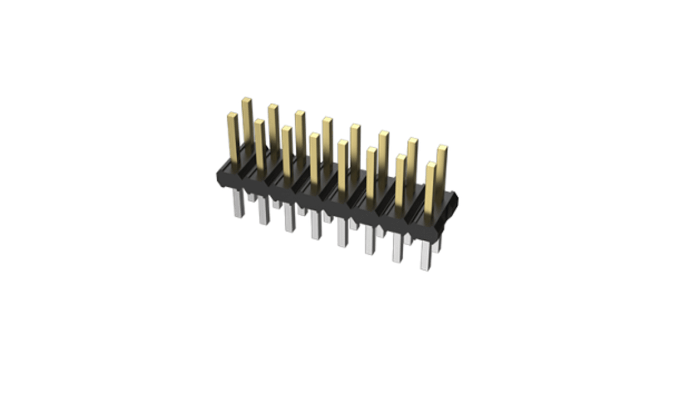 Amphenol ICC Minitek Series Through Hole Pin Header, 14 Contact(s), 2.0mm Pitch, 2 Row(s), Unshrouded