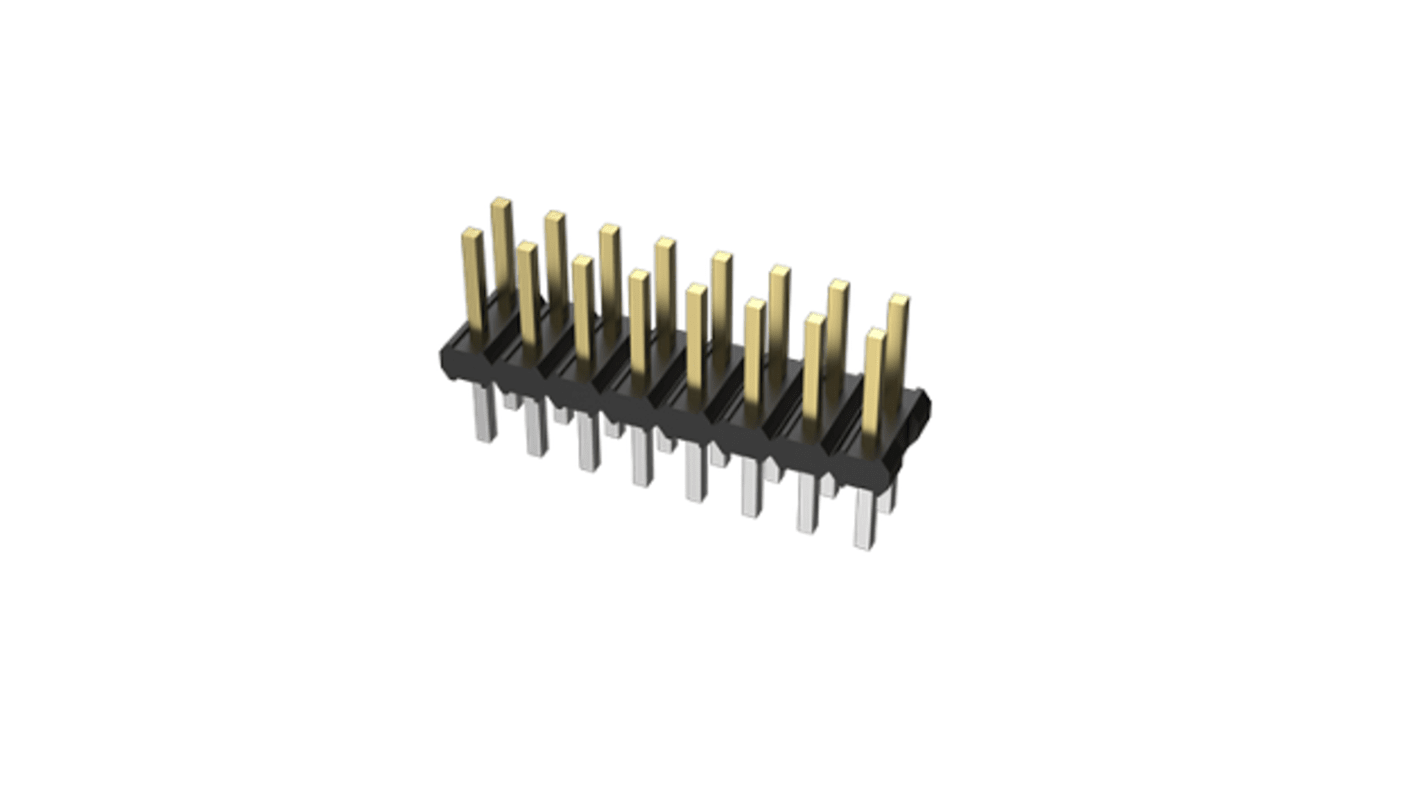 Regleta de pines Amphenol ICC serie Minitek de 8 vías, 2 filas, paso 2.0mm, Montaje en orificio pasante
