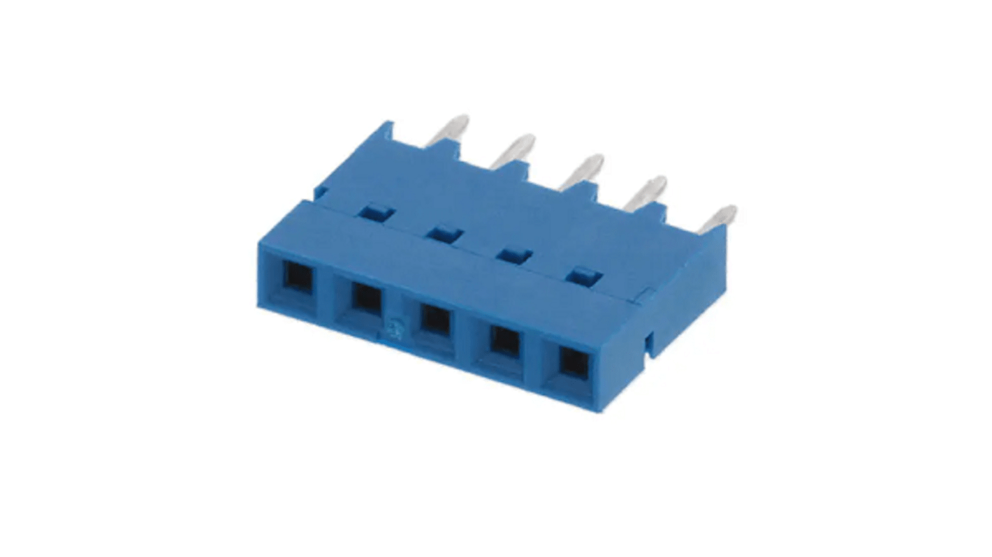Conector hembra para PCB Amphenol ICC, de 5 vías en 1 fila, paso 2.54mm, Montaje Superficial