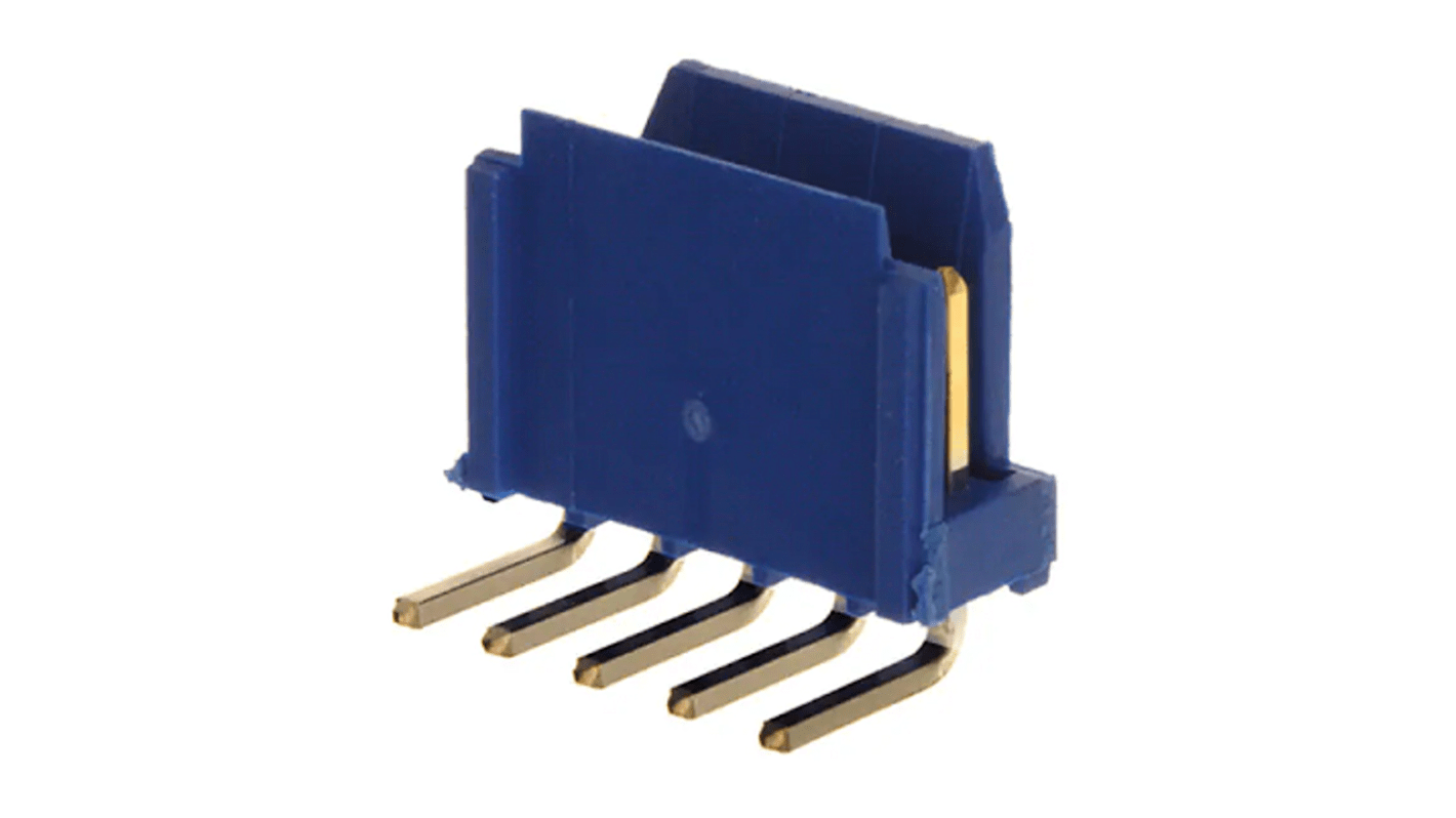 Conector macho para PCB Ángulo de 90° Amphenol ICC serie Dubox de 6 vías, 1 fila, paso 2.54mm, Montaje en orificio