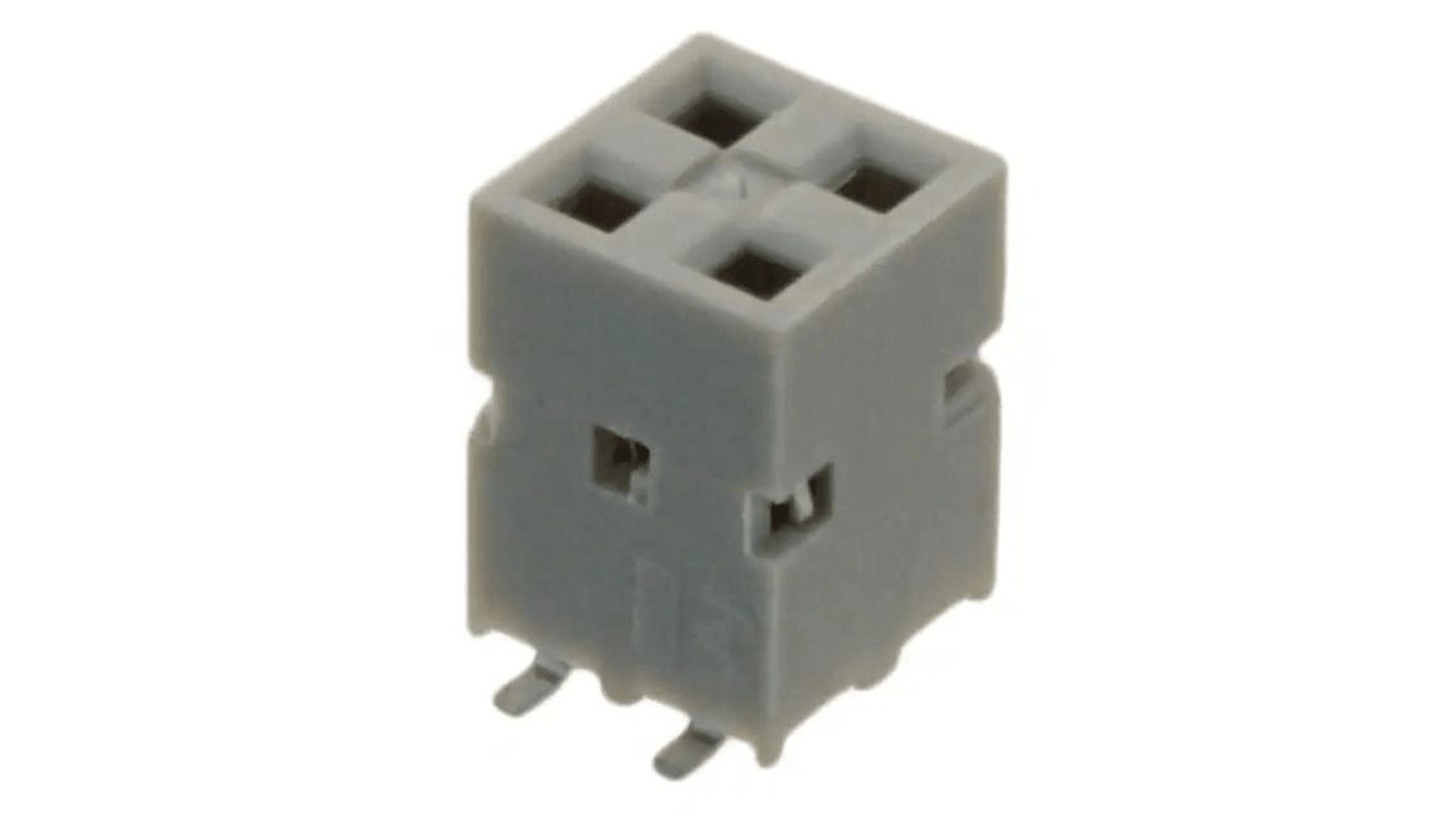 Conector hembra para PCB Amphenol ICC, de 4 vías en 2 filas, paso 2.54mm, Montaje Superficial