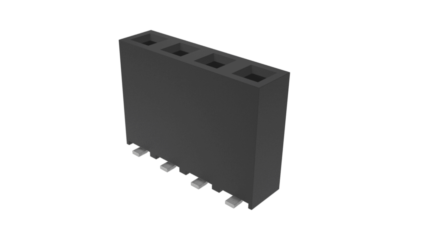 Amphenol ICC Surface Mount PCB Socket, 4-Contact, 1-Row, 2.54mm Pitch