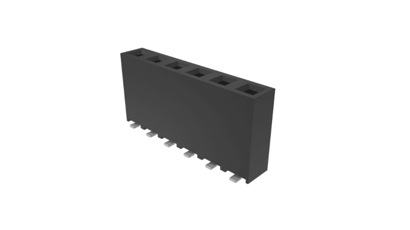 Conector hembra para PCB Amphenol ICC, de 6 vías en 1 fila, paso 2.54mm, Montaje Superficial
